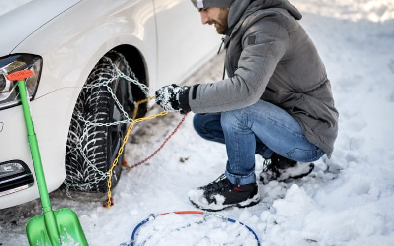 What are winter tyres, snow chains and snow socks?