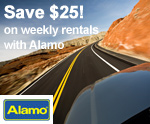 $25 off Weekly rentals with Alamo!