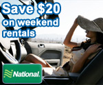 Save $20 on weekend rentals with National