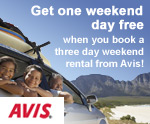 Get one weekend day free when you book a three day weekend rental from Avis!