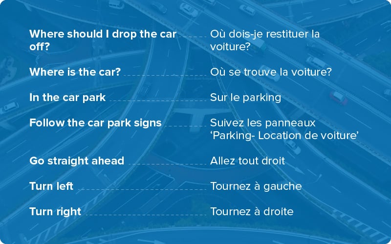 how to pick up your rental car in french - rentalcars