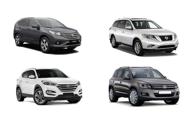 Honda CR-V, Nissan Pathfinder, Hyundai Tucson, Volkswagen Tiguan