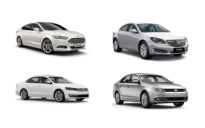 Ford Mondeo, Vauxhall/Opel Insignia, Volkswagen Passat, Volkswagen Jetta